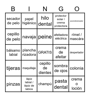 Arreglo Personal # Bingo Card