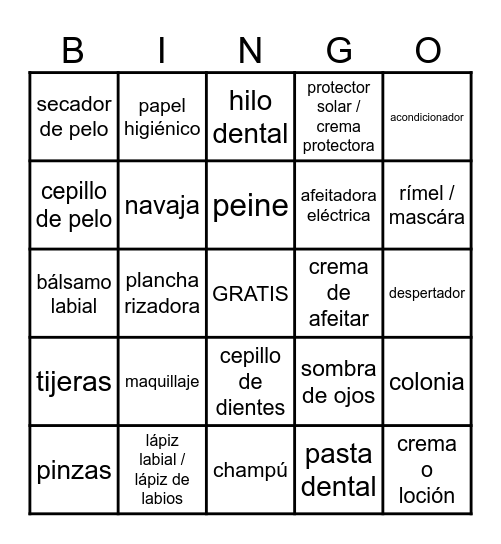 Arreglo Personal # Bingo Card