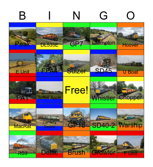 Diesel Engines that I would like to repair and restore one day Bingo Card