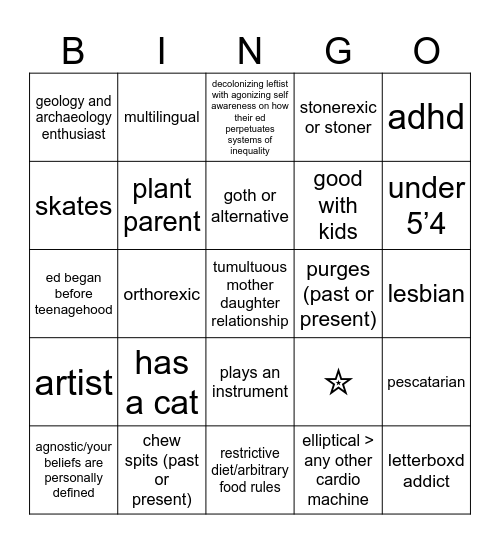 Jade Bingo Card