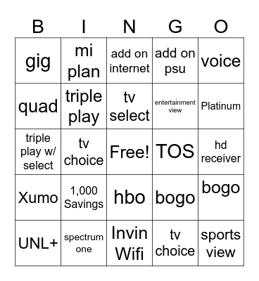 11/10 Bingo Card