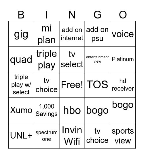 11/10 Bingo Card