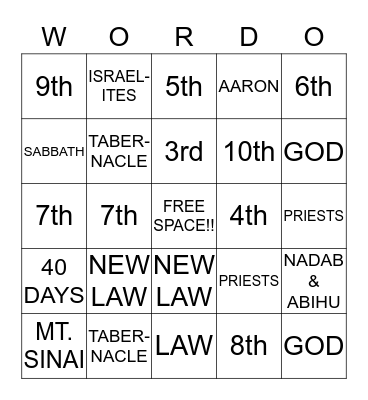 WILDERNESS BINGO Card