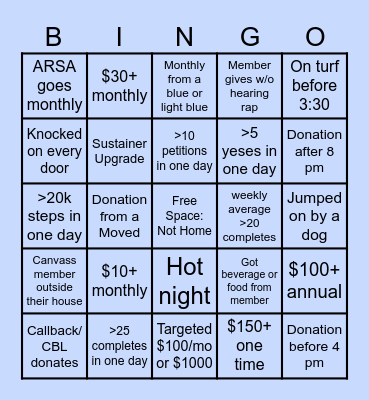 Mass Pirg Bingo Card