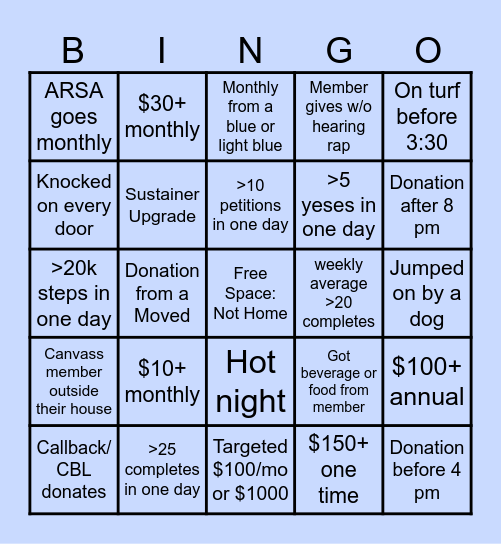 Mass Pirg Bingo Card