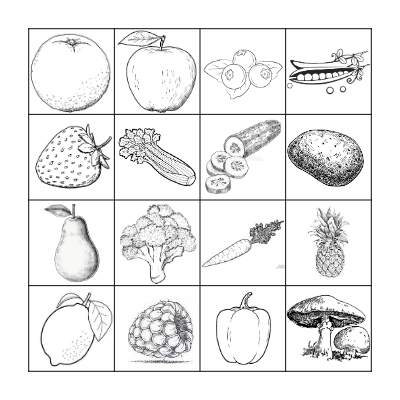 Fruits & Légumes Bingo Card