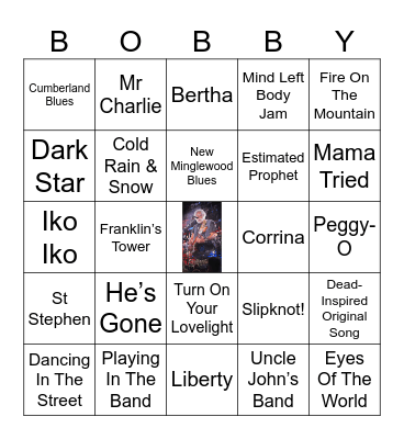 Grateful Dead Bingo Card