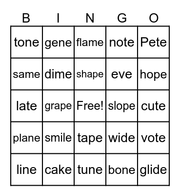 Magic e Bingo Card