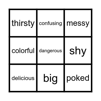 Vocabulary Bingo Card