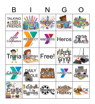 YMCA THINGS Bingo Card