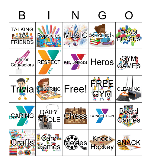 YMCA THINGS Bingo Card