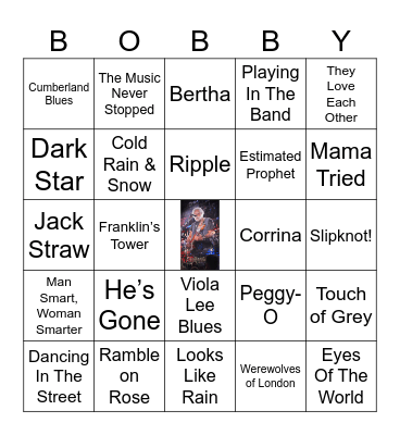 Grateful Dead Bingo Card