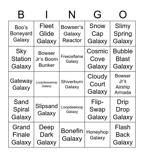 Kurisu Mario Galaxy Galaxies [Round 1] Bingo Card