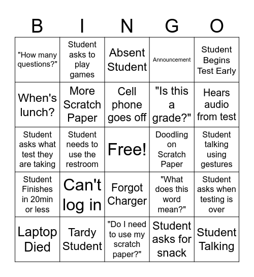 GMAS BINGO Card