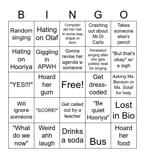 Sia IS Predictable Bingo Card