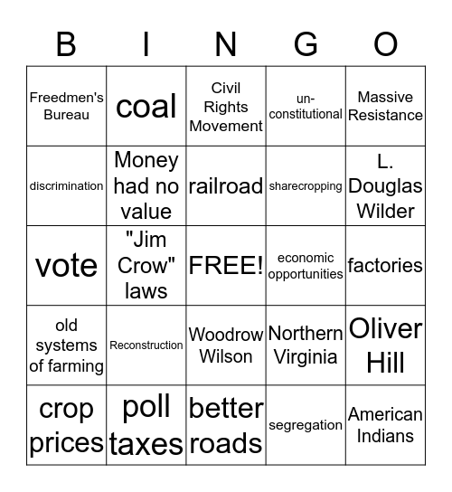 VS.8     VS.9 Bingo Card