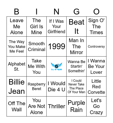 Prince Michael Bingo Card