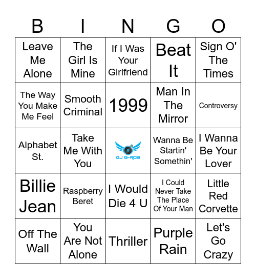 Prince Michael Bingo Card