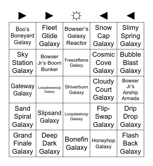 Nintenrock Round 1 (Galaxy Bingo) Bingo Card