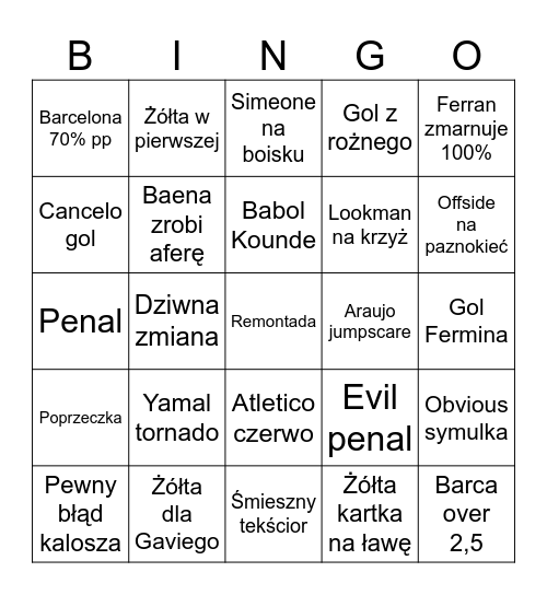 Remontada Bingo Card