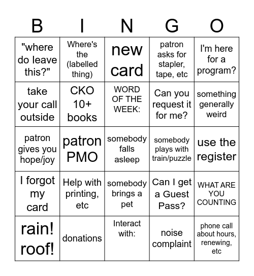 Count Week Bingo Card