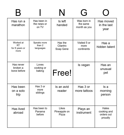 Coworker Bingo! Bingo Card