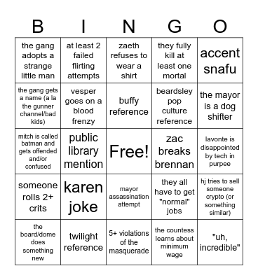 city council of darkness (ep. 2) Bingo Card