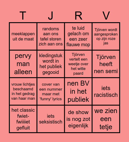 VRIJGEZELLEN Bingo Card