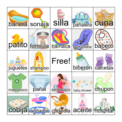 Baby Shower Bingo Card