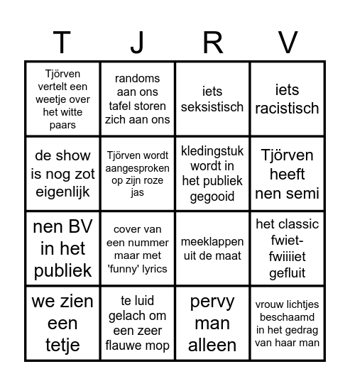 VRIJGEZELLEN Bingo Card