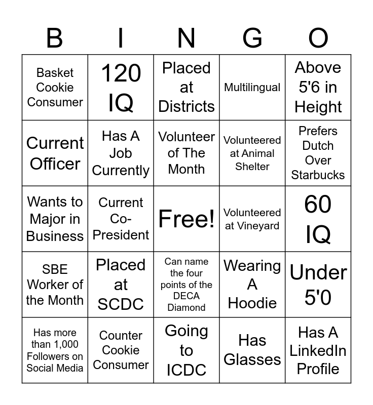 RSK DECA BINGO!!!! Bingo Card