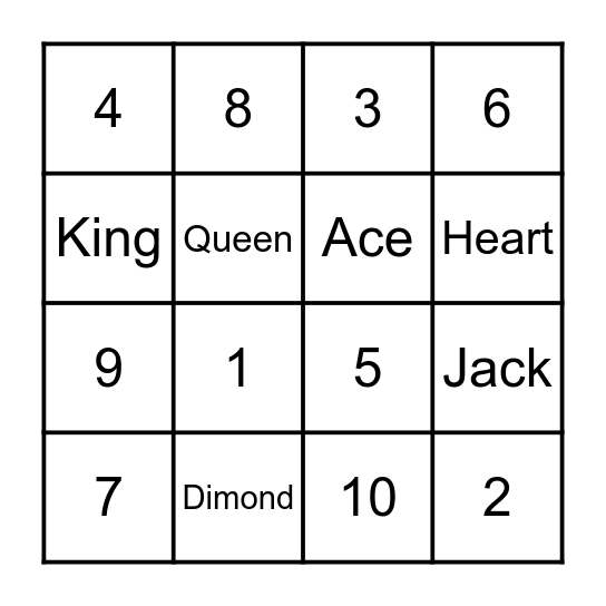 Cards Bingo Card