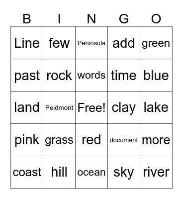 VA Studies Bingo Card
