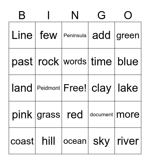 VA Studies Bingo Card