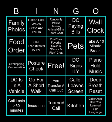 Self Care & I Spy Bingo Card