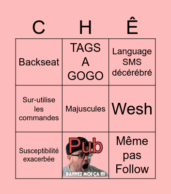 FAST BAN-GO Bingo Card