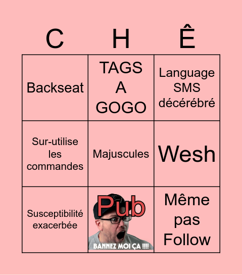 FAST BAN-GO Bingo Card
