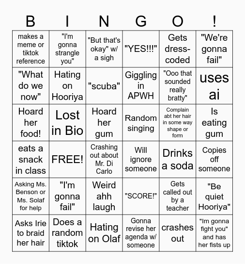 Sia IS Predictable Bingo Card