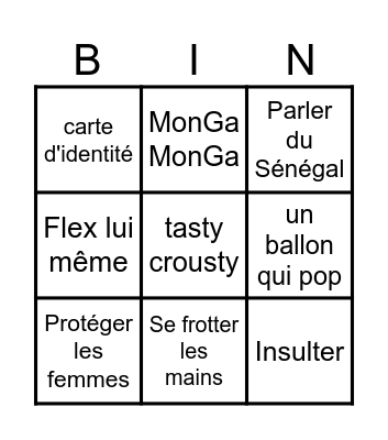LIVE NICO Bingo Card