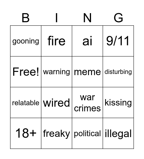 Twitter Bingo Card