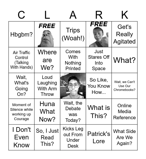 Patrick Bingo Card