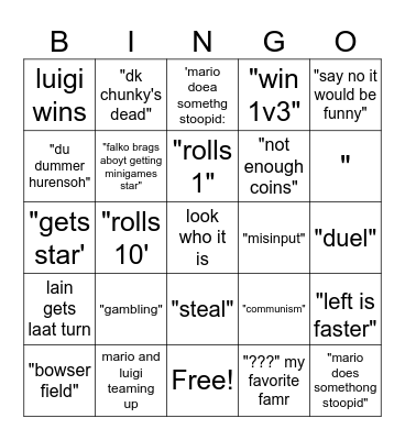 lain mp card Bingo Card