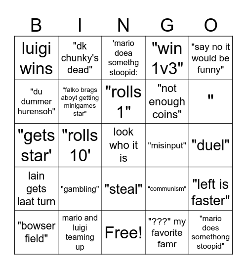lain mp card Bingo Card
