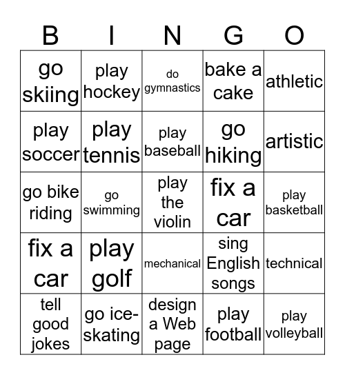 Final Exam Review Bingo Card