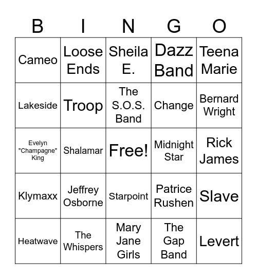 Grown Folks Hump Day Bingo Card