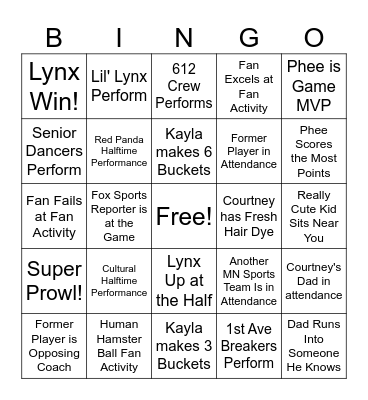 Linx Bingo Card