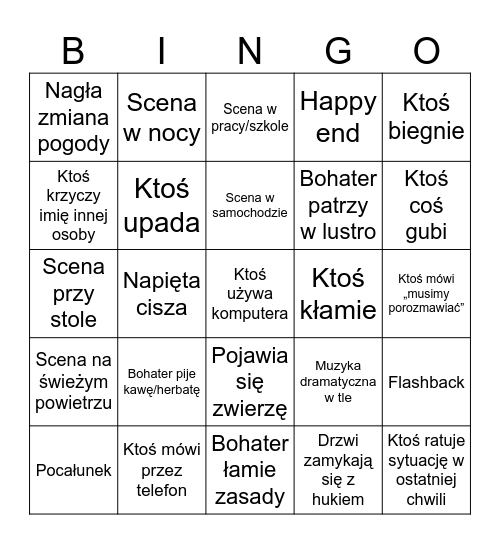 Filmowe Bingo Card