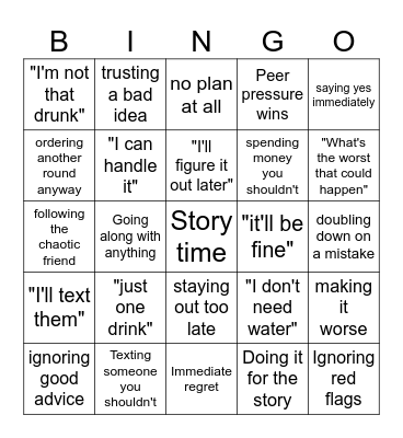 Wrong answers only Bingo Card