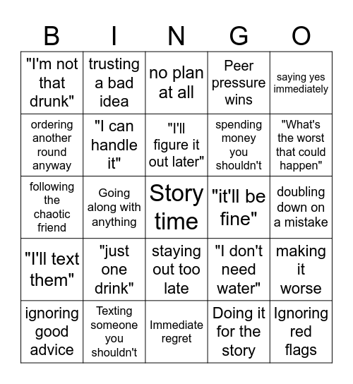 Wrong answers only Bingo Card
