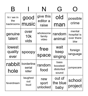 recycled yt bingo Card